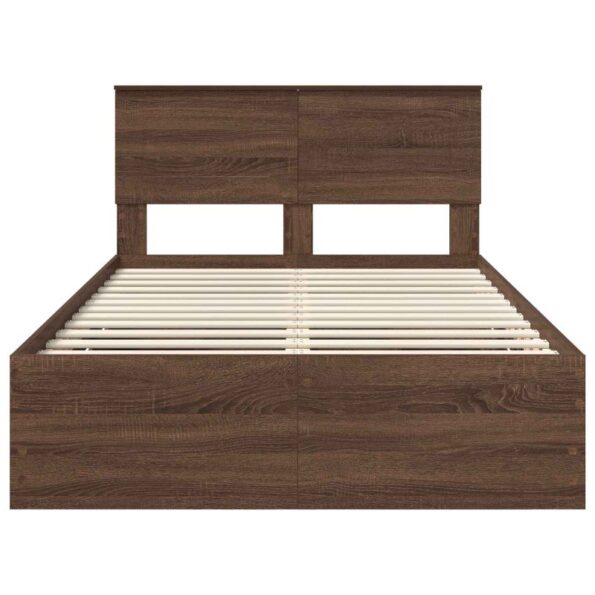 vidaXL Rám postele Hnedý dub 120 x 190 cm Inžinierske drevo – Obrázok 8