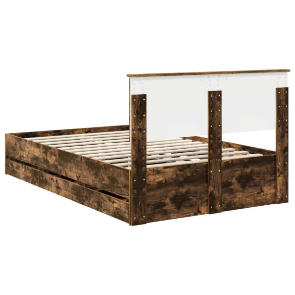 vidaXL Rám postele Dymová dub 120 x 200 cm Inžinierske drevo – Obrázok 10