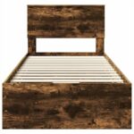 vidaXL Rám postele Dymová dub 100 x 200 cm Inžinierske drevo – Obrázok 8