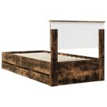 vidaXL Rám postele Dymová dub 75 x 190 cm Inžinierske drevo – Obrázok 10