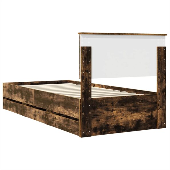 vidaXL Rám postele Dymová dub 75 x 190 cm Inžinierske drevo – Obrázok 10