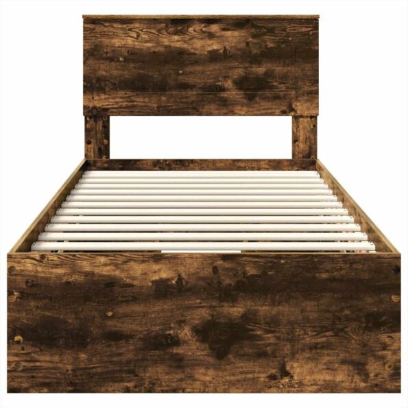 vidaXL Rám postele Dymová dub 75 x 190 cm Inžinierske drevo – Obrázok 8