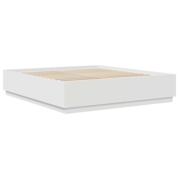 vidaXL Rám postele s čelnou doskou Biela 200 x 200 cm Kompozitné drevo – Obrázok 6