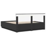 vidaXL Rám postele Čierna 200 x 200 cm Kompozitné drevo – Obrázok 10