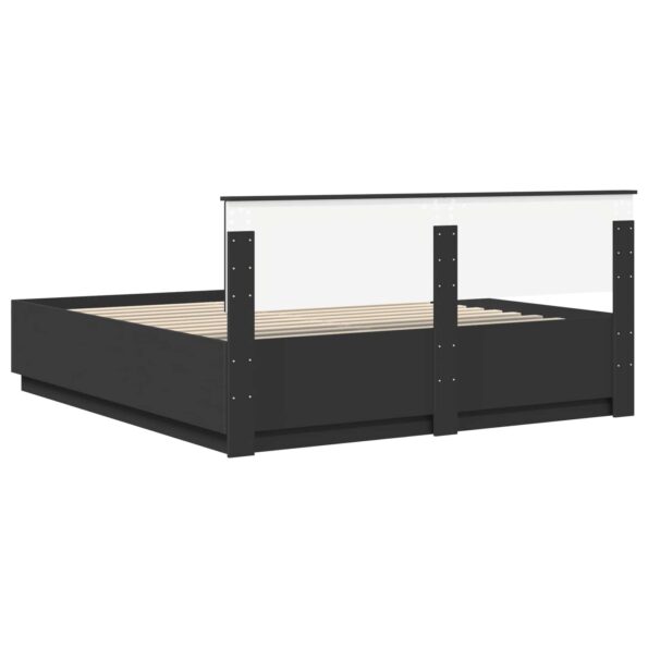 vidaXL Rám postele Čierna 200 x 200 cm Kompozitné drevo – Obrázok 10