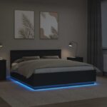 vidaXL Rám postele Čierna 200 x 200 cm Kompozitné drevo – Obrázok 4