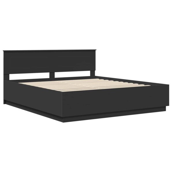 vidaXL Rám postele Čierna 200 x 200 cm Kompozitné drevo – Obrázok 5
