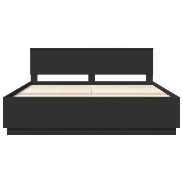 vidaXL Rám postele Čierna 200 x 200 cm Kompozitné drevo – Obrázok 8