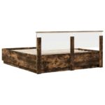 vidaXL Rám postele Dymová dub 200 x 200 cm Kompozitné drevo – Obrázok 10