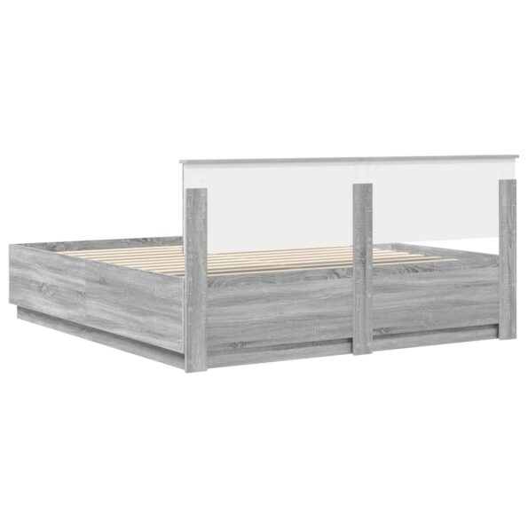 vidaXL Rám postele Sivý Sonoma 200 x 200 cm Kompozitné drevo – Obrázok 10