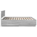 vidaXL Rám postele Sivý Sonoma 200 x 200 cm Kompozitné drevo – Obrázok 9