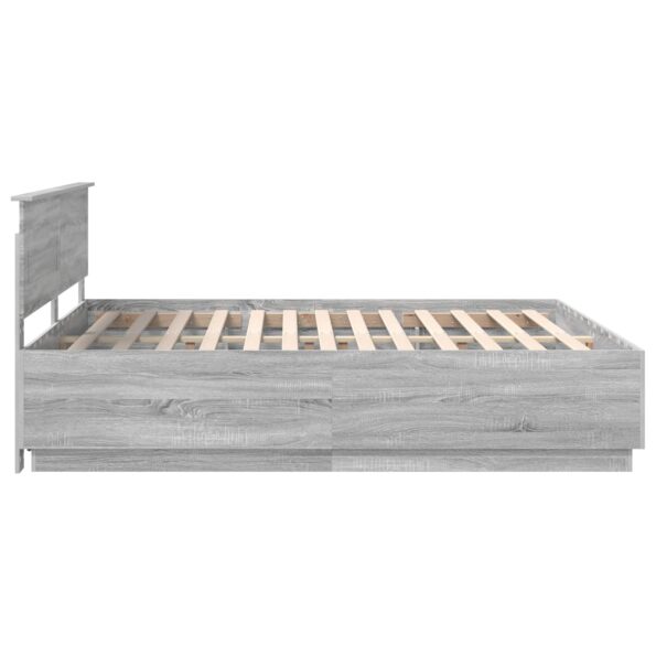 vidaXL Rám postele Sivý Sonoma 200 x 200 cm Kompozitné drevo – Obrázok 9