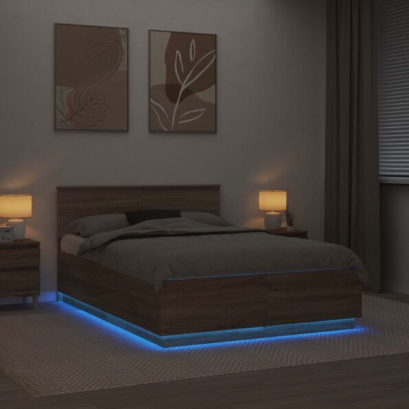 vidaXL Rám postele Sonoma dub 150 x 200 cm Kompozitné drevo – Obrázok 4