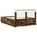 vidaXL Rám postele Dymová dub 150 x 200 cm Kompozitné drevo – Obrázok 10
