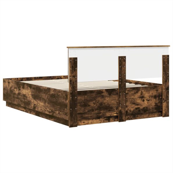 vidaXL Rám postele Dymová dub 150 x 200 cm Kompozitné drevo – Obrázok 10