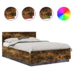vidaXL Rám postele Dymová dub 150 x 200 cm Kompozitné drevo – Obrázok 2