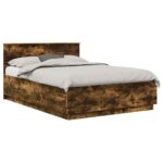 vidaXL Rám postele Dymová dub 150 x 200 cm Kompozitné drevo – Obrázok 3