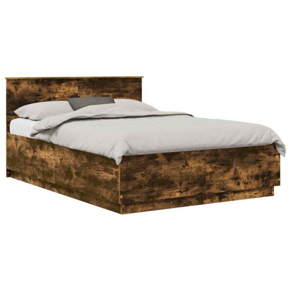 vidaXL Rám postele Dymová dub 150 x 200 cm Kompozitné drevo – Obrázok 3