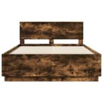 vidaXL Rám postele Dymová dub 150 x 200 cm Kompozitné drevo – Obrázok 8