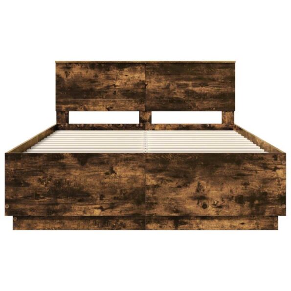 vidaXL Rám postele Dymová dub 150 x 200 cm Kompozitné drevo – Obrázok 8
