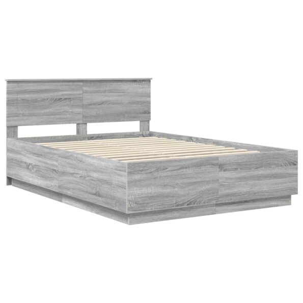 vidaXL Rám postele Sivý Sonoma 150 x 200 cm Kompozitné drevo – Obrázok 5