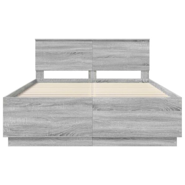 vidaXL Rám postele Sivý Sonoma 150 x 200 cm Kompozitné drevo – Obrázok 8