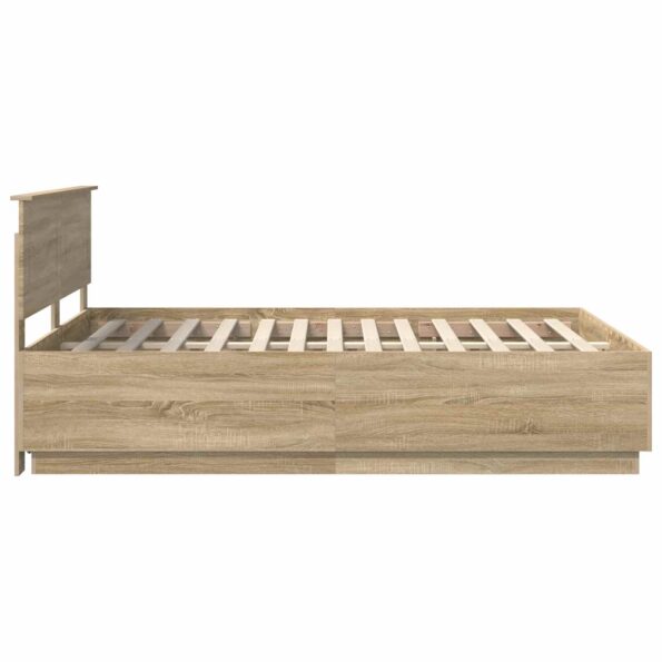 vidaXL Rám postele Sonoma dub 140 x 190 cm Kompozitné drevo – Obrázok 9