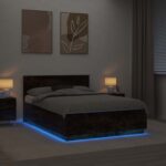 vidaXL Rám postele Dymová dub 140 x 200 cm Kompozitné drevo – Obrázok 4