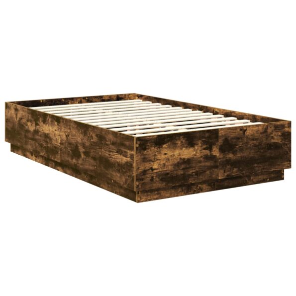 vidaXL Rám postele Dymová dub 135 x 190 cm Kompozitné drevo – Obrázok 6