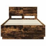 vidaXL Rám postele Dymová dub 135 x 190 cm Kompozitné drevo – Obrázok 8
