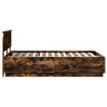 vidaXL Rám postele Dymová dub 135 x 190 cm Kompozitné drevo – Obrázok 9