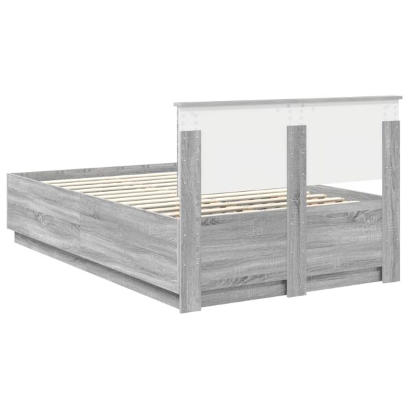 vidaXL Rám postele Sivý Sonoma 135 x 190 cm Kompozitné drevo – Obrázok 10