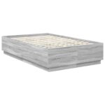 vidaXL Rám postele Sivý Sonoma 135 x 190 cm Kompozitné drevo – Obrázok 6