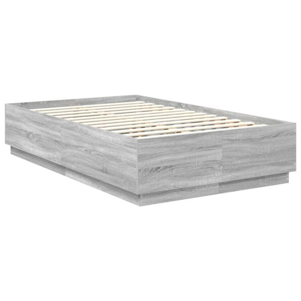 vidaXL Rám postele Sivý Sonoma 135 x 190 cm Kompozitné drevo – Obrázok 6