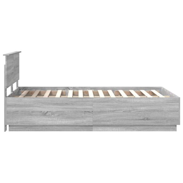 vidaXL Rám postele Sivý Sonoma 135 x 190 cm Kompozitné drevo – Obrázok 9