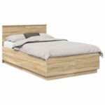 vidaXL Rám postele Sonoma dub 120 x 190 cm Kompozitné drevo – Obrázok 3