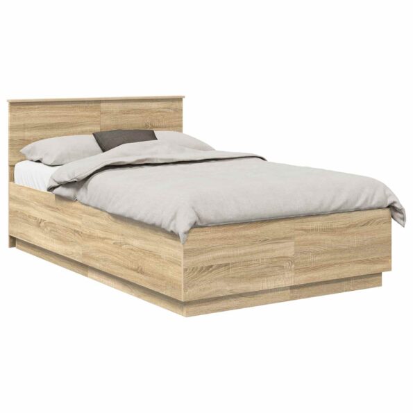 vidaXL Rám postele Sonoma dub 120 x 190 cm Kompozitné drevo – Obrázok 3