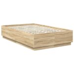 vidaXL Rám postele Sonoma dub 120 x 190 cm Kompozitné drevo – Obrázok 6