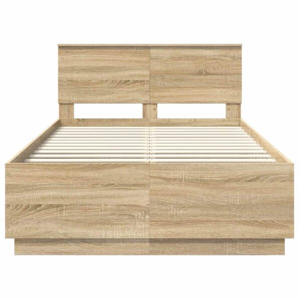 vidaXL Rám postele Sonoma dub 120 x 190 cm Kompozitné drevo – Obrázok 8