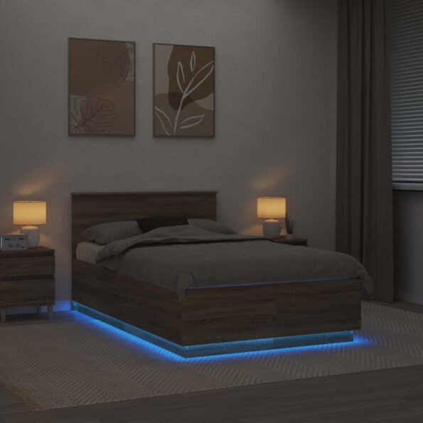 vidaXL Rám postele Sonoma dub 120 x 200 cm Kompozitné drevo – Obrázok 4