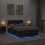 vidaXL Rám postele Dymová dub 120 x 200 cm Kompozitné drevo – Obrázok 4