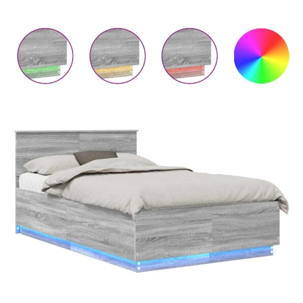 vidaXL Rám postele Sivý Sonoma 120 x 200 cm Kompozitné drevo – Obrázok 2