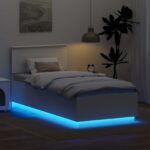 vidaXL Rám postele s čelnou doskou Biela 100 x 200 cm Kompozitné drevo – Obrázok 4