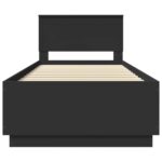 vidaXL Rám postele Čierna 100 x 200 cm Kompozitné drevo – Obrázok 8