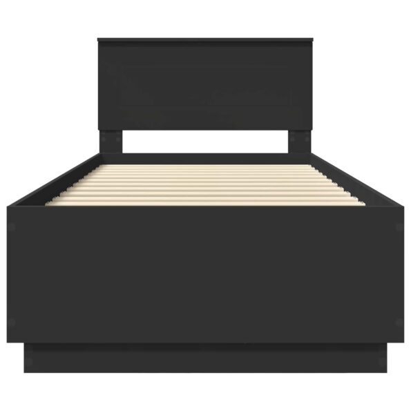 vidaXL Rám postele Čierna 100 x 200 cm Kompozitné drevo – Obrázok 8