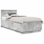 vidaXL Rám postele Betónová šedá 100 x 200 cm Kompozitné drevo – Obrázok 3