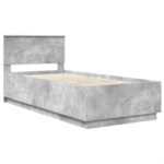 vidaXL Rám postele Betónová šedá 100 x 200 cm Kompozitné drevo – Obrázok 5