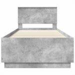 vidaXL Rám postele Betónová šedá 100 x 200 cm Kompozitné drevo – Obrázok 8