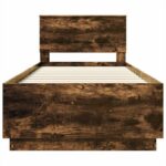 vidaXL Rám postele Dymová dub 100 x 200 cm Kompozitné drevo – Obrázok 8