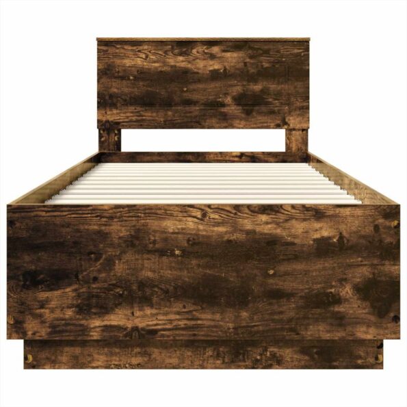 vidaXL Rám postele Dymová dub 100 x 200 cm Kompozitné drevo – Obrázok 8